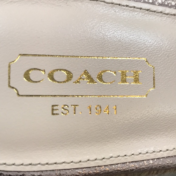 COACH Carlana SIGNATURE Gold Espadrilles Platform Wedge Heels - Picture 8 of 11